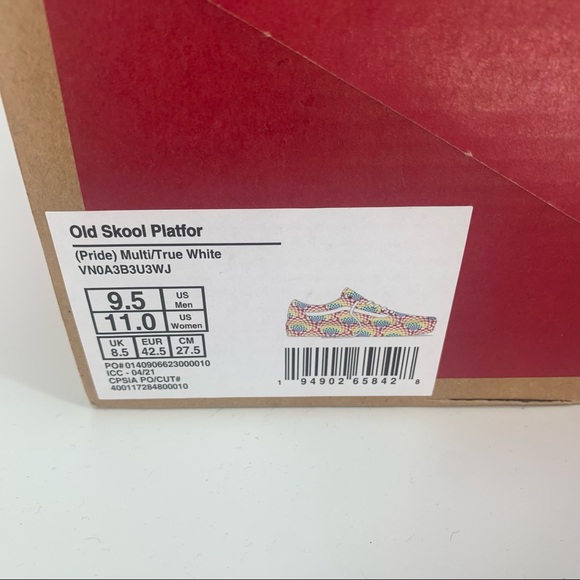 NIB Vans Old Skool Pride Platform Shoes Rainbow - Picture 6 of 6